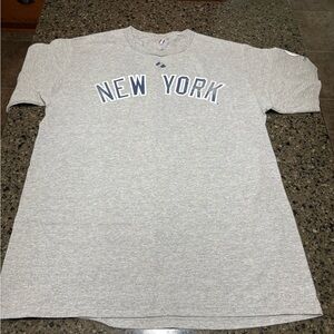 Majestic Gray Short Sleeve Tee New York Yankees Thurman Munson